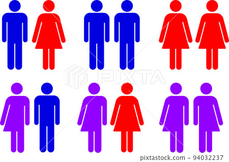 多樣性 LGBTQ 愛情婚姻象形文字插圖素材 多樣性 LGBTQ 愛情婚姻象形文字插圖素材 94032237
