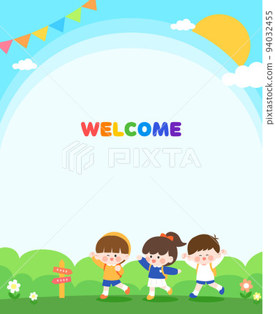Cute Child Kindergarten Recruitment Frame 04 94032455
