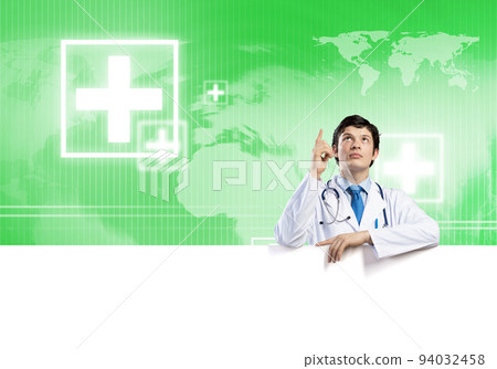 Doctor with banner 94032458