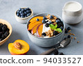 Granola and fruit bowl with greek yogurt 94033527