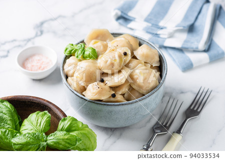 Meat stuffed Tortellini or Dumplings or Pelmeni 94033534