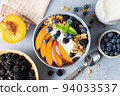 Granola and fruit bowl with greek yogurt 94033537