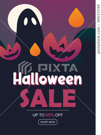 Halloween sale banner background. Halloween illustration template for poster, flyer, sale, and all design. Halloween sale banner background. Halloween illustration template for poster, flyer, sale, and all design. 94033594
