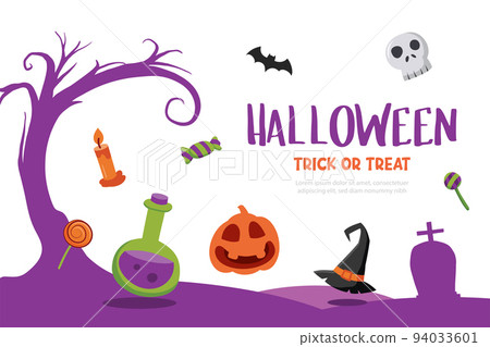 Halloween greeting cards background. Halloween illustration template for banner, poster, flyer, sale, and all design. 94033601