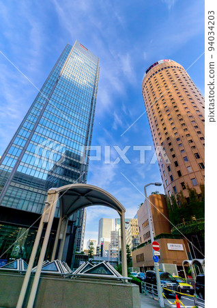 South view from Osaka Ekimae Minami Intersection, Umeda DT Tower and Osaka Maru Building, July 7, Japan South view from Osaka Ekimae Minami Intersection, Umeda DT Tower and Osaka Maru Building, July 7, Japan 94034203
