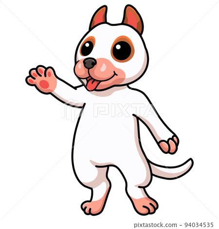 Cute bully kutta cartoon waving hand Cute bully kutta cartoon waving hand 94034535