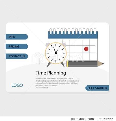 Time planning fot business, optimization of workflow and control time landing page 94034666