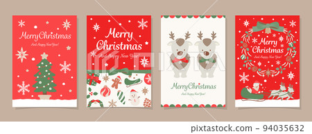 Natural and cute hand-drawn Christmas holiday card set_White Christmas 2 94035632