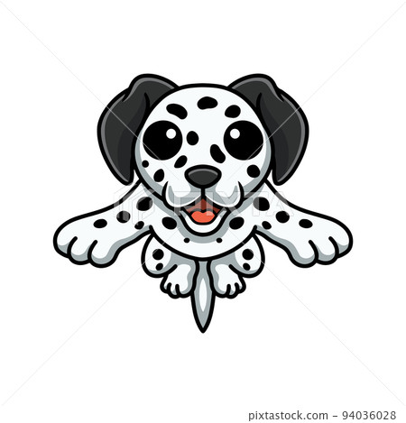Cute dalmatian dog cartoon jumping	 94036028
