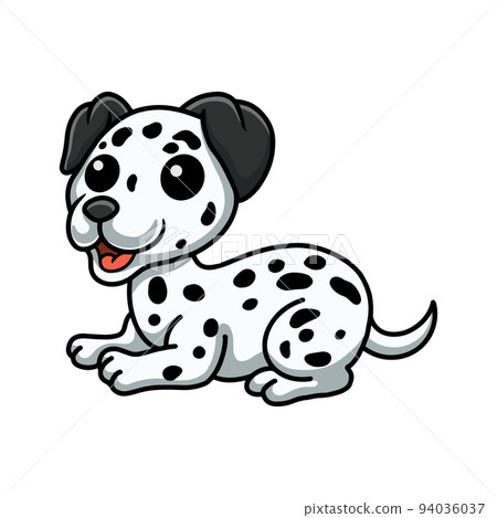 Cute dalmatian dog cartoon sitting Cute dalmatian dog cartoon sitting 94036037