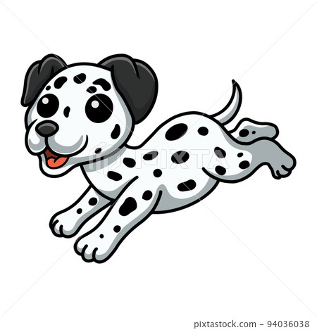 Cute dalmatian dog cartoon running Cute dalmatian dog cartoon running 94036038