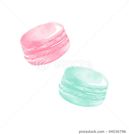 水彩粉色和綠色馬卡龍背景圖 94036796