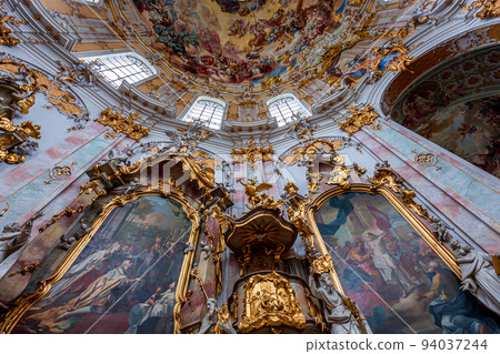 interiors of Ettal abbey, bavaria, germany interiors of Ettal abbey, bavaria, germany 94037244