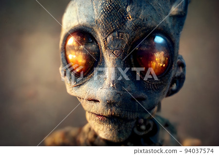 humanoid alien portrait, neural network generated art 94037574