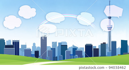 Urban diversity balloon (opinion) background material 94038462