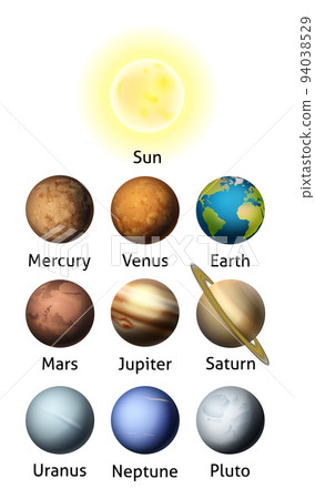 Planets of Our Solar System Illustration Planets of Our Solar System Illustration 94038529