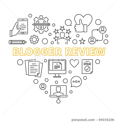 Blogger Review vector concept outline heart illustration 94039206