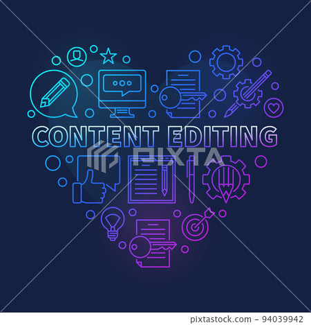 Content Editing vector colored linear heart illustration 94039942