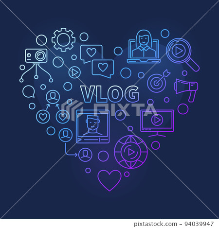 Vlog vector concept modern colored linear heart illustration 94039947