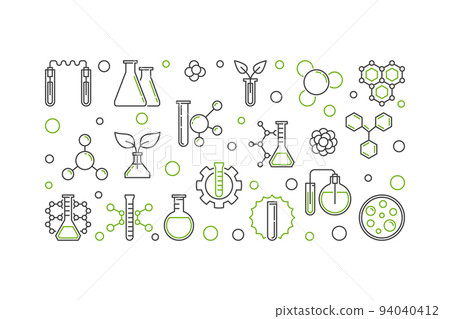 Chemistry vector concept linear illustration or banner Chemistry vector concept linear illustration or banner 94040412