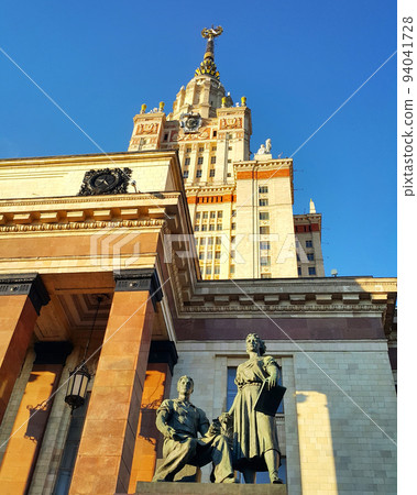 Moscow State University named after Mikhail Vasilyevich Lomonosov, close-up Moscow State University named after Mikhail Vasilyevich Lomonosov, close-up 94041728
