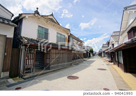 Tanba Sasayama City Autumn Sky and Kawaramachi Tsumairi Merchant House Landscape Wide Lens September 94041993