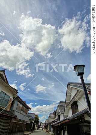 Tanba Sasayama City Autumn Sky and Kawaramachi Tsumairi Merchant House Landscape Wide Lens September 94041995
