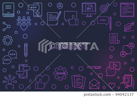 Content colored thin line frame. Vector illustration 94042137