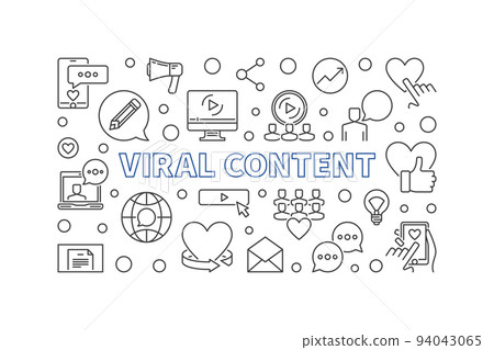 Viral Content vector concept outline horizontal illustration Viral Content vector concept outline horizontal illustration 94043065
