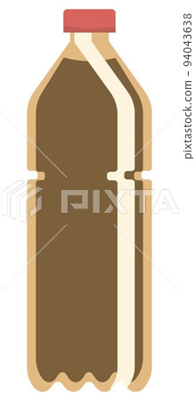 Vector brown plastic bottle with beverage, isolated on white background Vector brown plastic bottle with beverage, isolated on white background 94043638