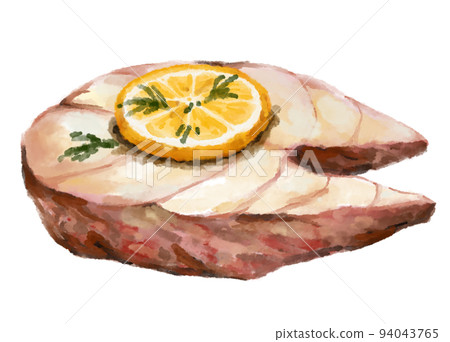 Grill fillet red snapper fish seafood steak watercolor painting illustration Grill fillet red snapper fish seafood steak watercolor painting illustration 94043765