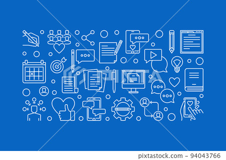 Content concept outline horizontal banner. Vector illustration 94043766