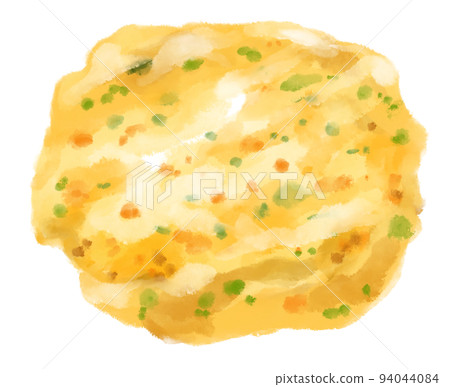 Egg omlette breakfast fried egg with carrot spinash mushroom topping watercolor hand painting illustration Egg omlette breakfast fried egg with carrot spinash mushroom topping watercolor hand painting illustration 94044084