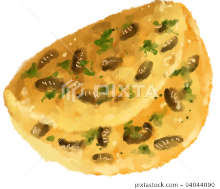 Egg omlette breakfast fried egg with carrot spinash mushroom topping watercolor hand painting illustration Egg omlette breakfast fried egg with carrot spinash mushroom topping watercolor hand painting illustration 94044090