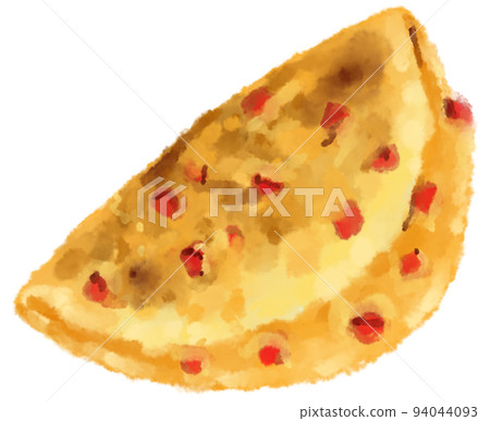 Egg omlette breakfast fried egg with carrot spinash mushroom topping watercolor hand painting illustration Egg omlette breakfast fried egg with carrot spinash mushroom topping watercolor hand painting illustration 94044093