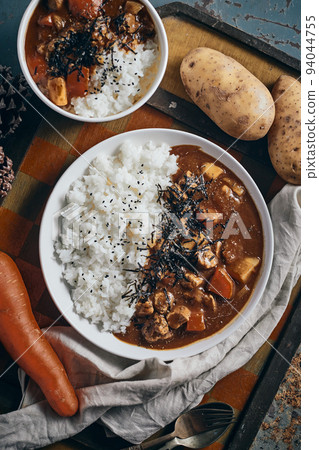 homemade pork curry japanese style with rice 94044755