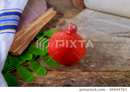 Pomegranate traditional symbol Rosh Hashanah Jewish New Year holiday 94044763