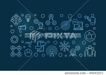 Key Opinion Leader blue linear vector KOL horizontal banner Key Opinion Leader blue linear vector KOL horizontal banner 94045071