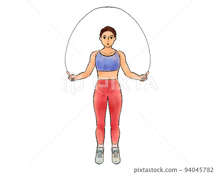 Woman training with a jump rope 94045782