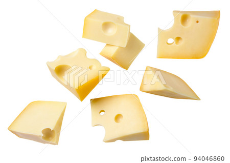 Cheese fly close-up on a white background. Set isolated Cheese fly close-up on a white background. Set isolated 94046860