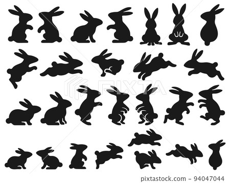 兔子剪影插圖集 94047044