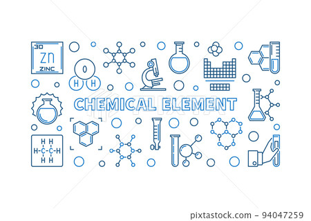 Chemical Element vector concept outline minimal... - Stock Illustration ...