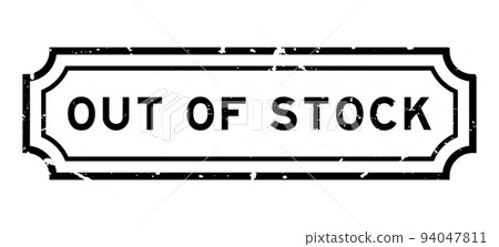 Grunge black out of stock word rubber seal stamp on white background 94047811