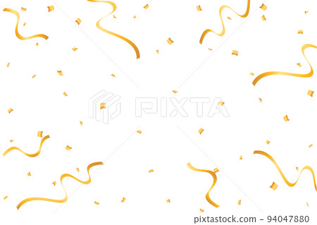 金色五彩紙屑從中心飛來的背景插圖 94047880