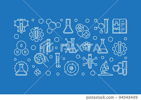 Chemistry vector concept banner or illustration in outline style 94048489