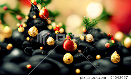 3D Render Merry Christmas HD Wallpaper. Beautiful artwork seasonal illustration and copy space background. 3D Render Merry Christmas HD Wallpaper. Beautiful artwork seasonal illustration and copy space background. 94048667