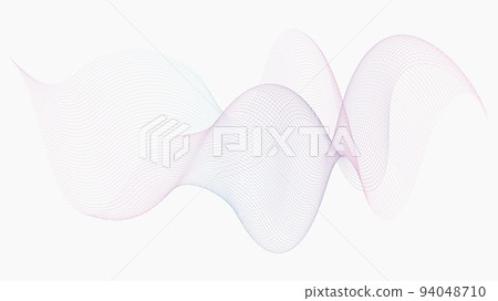 Vector illustration of warm and cold tones on white pattern with nice curves transitons - beauty of geometry, suitable for different kind of backgrounds - presentations, documents, video, like HD 94048710