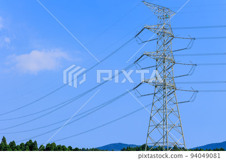 Power transmission tower and blue sky Power transmission tower and blue sky 94049081