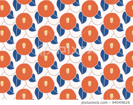 Cute retro Japanese pattern-red flower floral pattern illustration wallpaper material 94049626