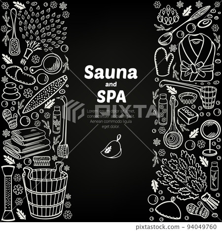 banner sauna and spa vertical sketch vector 94049760